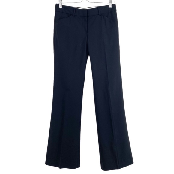 THEORY Wool Relaxed Fit Straight Trouser Pants In Black Size 2 - Picture 2 of 11